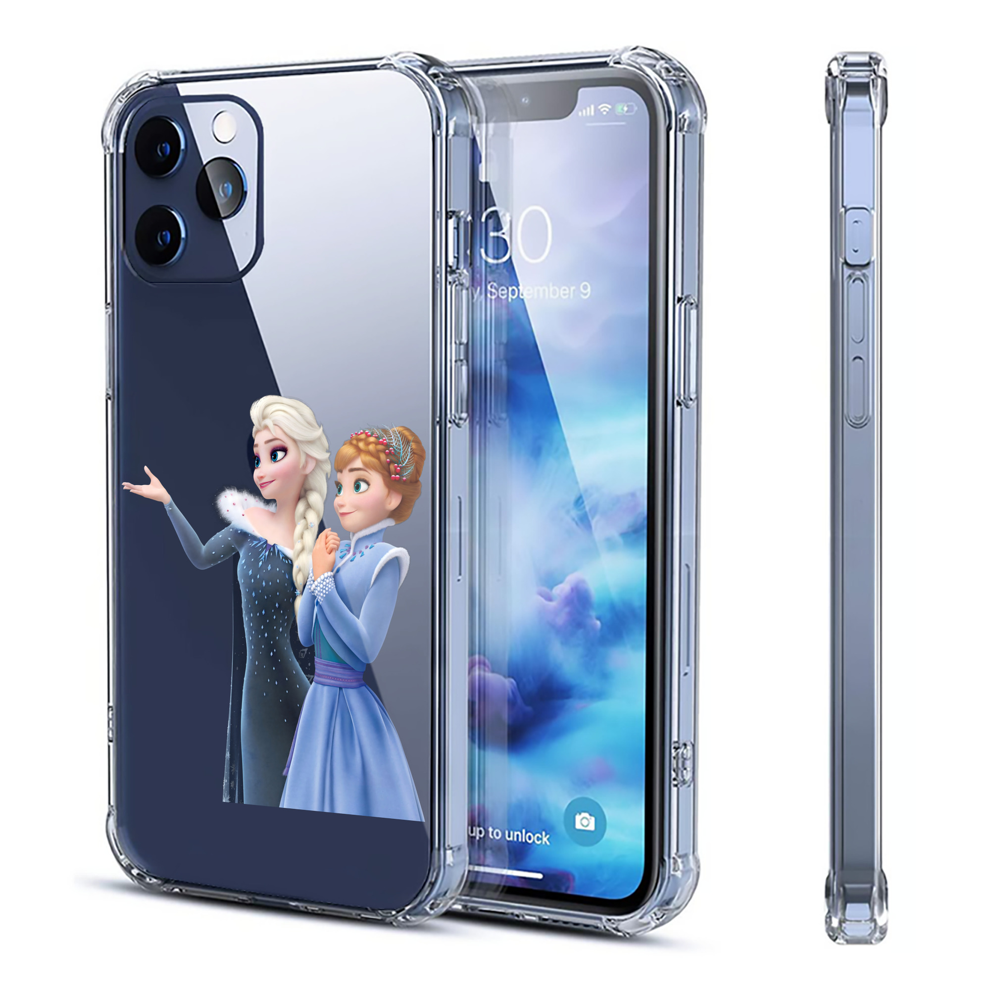（画像用） アナと雪の女王 アンナ エルサ Frozen Anna Elsa 【iPhone 12シリーズ対応】透明スマホケース（クリアソフトケース）